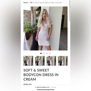 BNWT Cream Bodycon Lace Dress